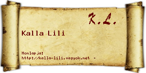 Kalla Lili névjegykártya