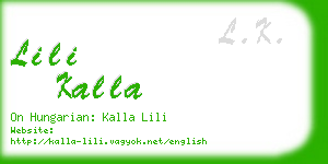 lili kalla business card